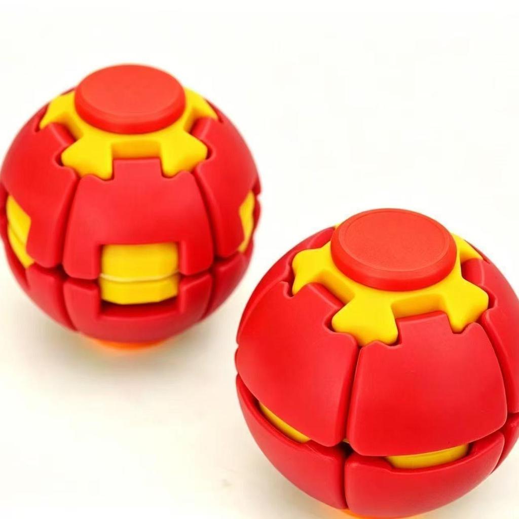 3D Printed Rotating Stress Relief Ball - Colorful Fingertip Football Gyroscope for Office & Classroom.
