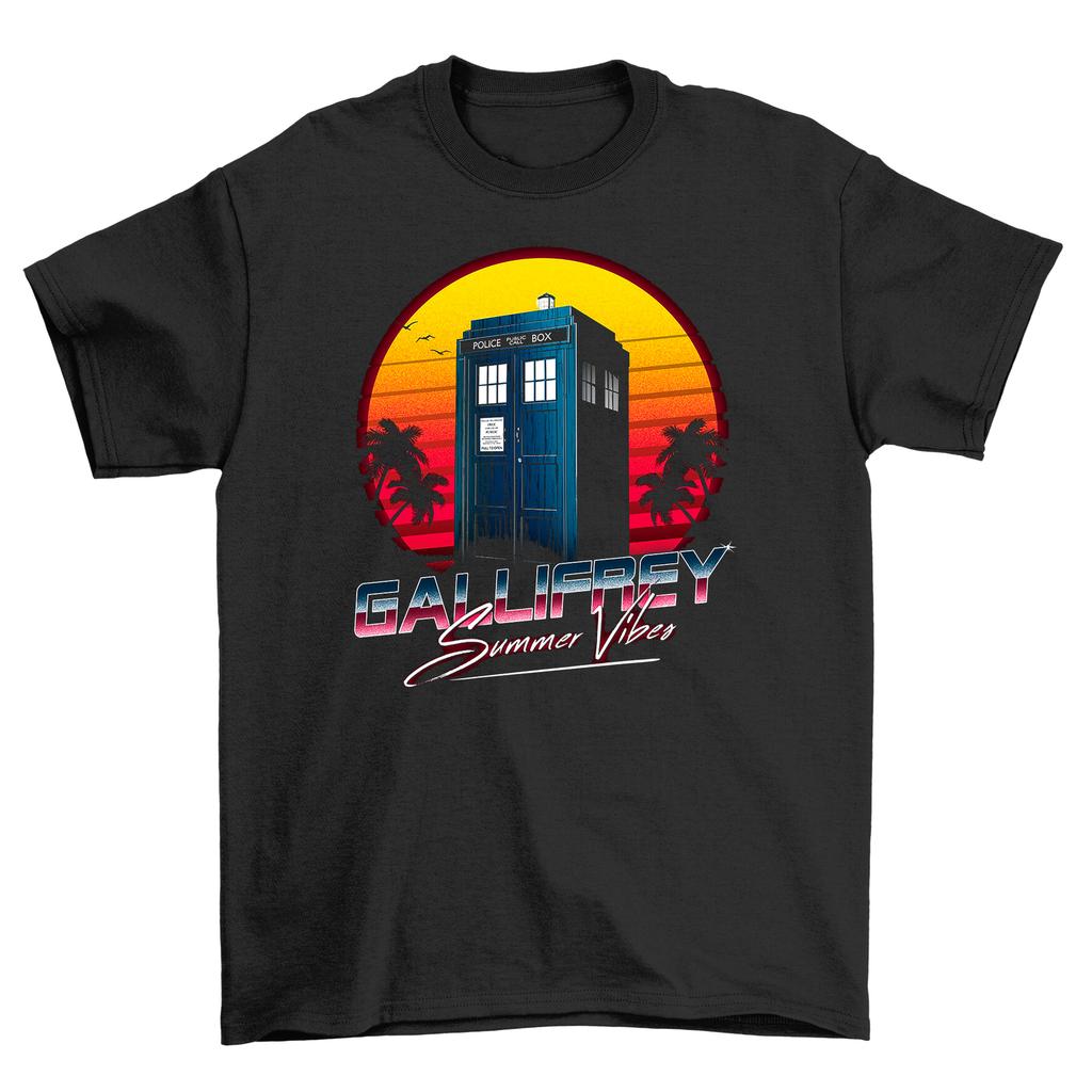 Galifrey Summer Tardis - Funny T-Shirt Mens Womens Tees Top for Time Travelers! Unisex Printed Design