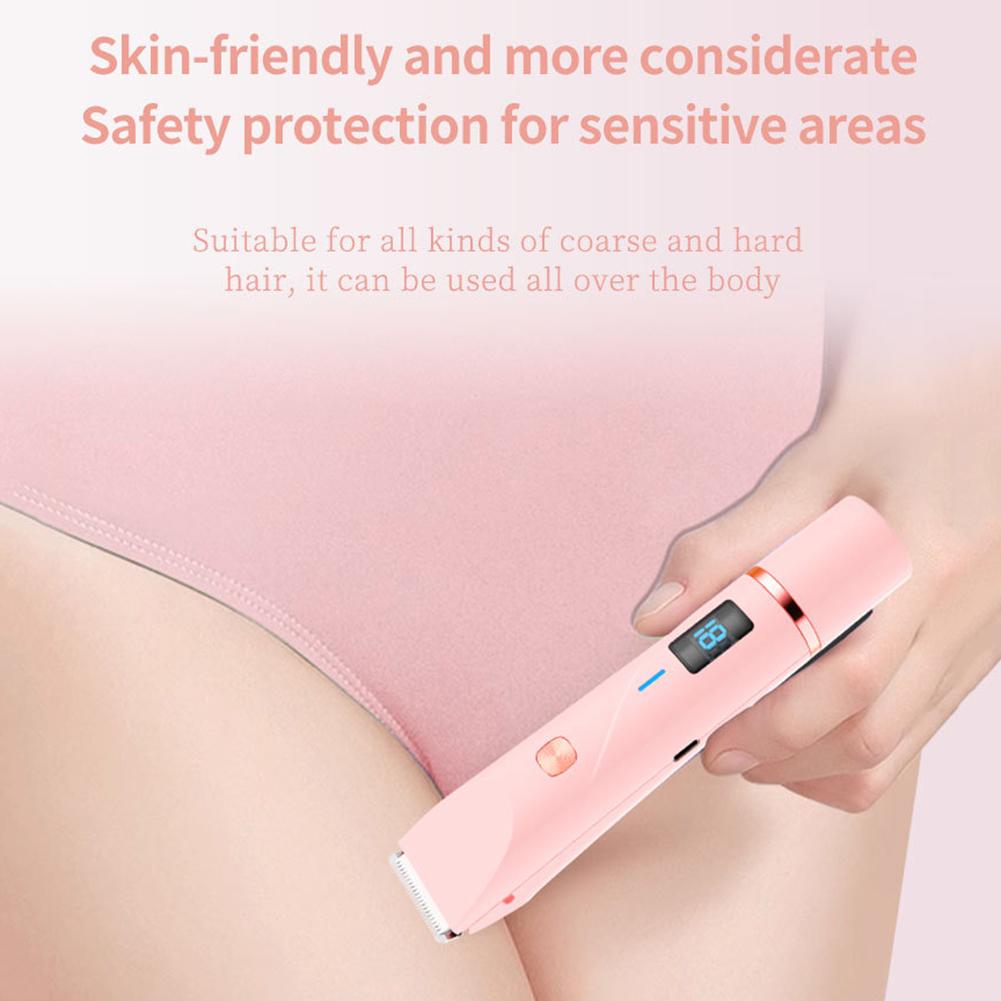2 In 1 Dual-Head Women Electric Shaver Face Body Bikini Trimmer Digital Display Wet Dry Use Trimmer For Create A Perfect Figure