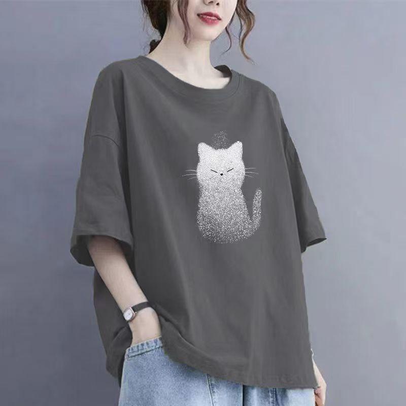 Summer Women Cotton Short-sleeved T-shirt Women Loose Tops