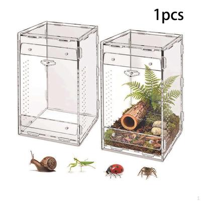 Reptile Terrarium Jumping Enclosure Acrylic Portable Sturdy Clear Breeding Box Animal