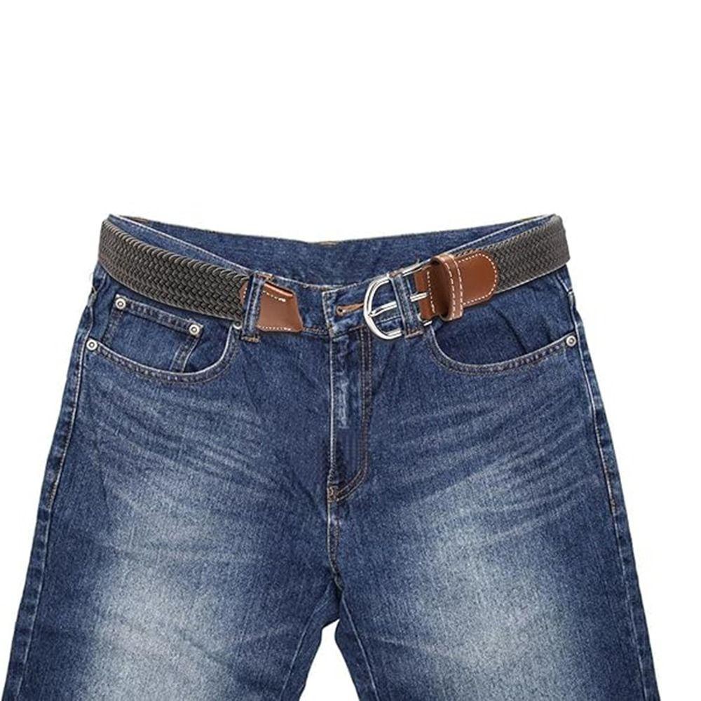No Hole Stretch Woven Belt Multicolored Men's Waistband Premium Elastic Braided Belt  Sports