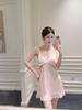 Luxury Sexy Pajamas Women's Spring and Summer New Products Generous Lace Lace Ice Silk Suspender Skirt with Chest Pad French Nightdress