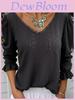 Style T Shirt With V Neck And Lace Panel For Casual Streetwear