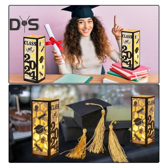 6 ks osvětlených maturitních dekorací, lucerny pro ročník 2025, maturitní dekorace s LED světlem pro maturitní večírek na vysoké škole a střední škole