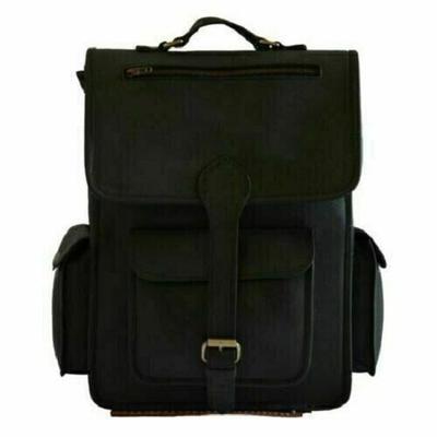16,,Sac à dos pour homme en cuir véritable noir fait main GRAND Sac à dos pour ordinateur portable Sac de voyage