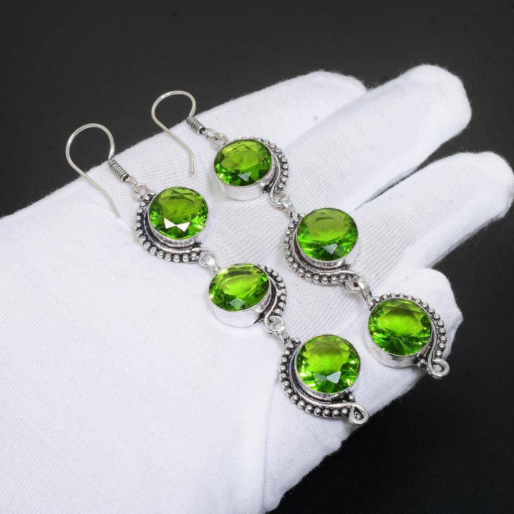 Peridot Gemstone Handmade 925 Sterling Silver Jewelry Earring Peridot Earring For Women Jewelry For Gifts Handcrafted Jewelry Earring