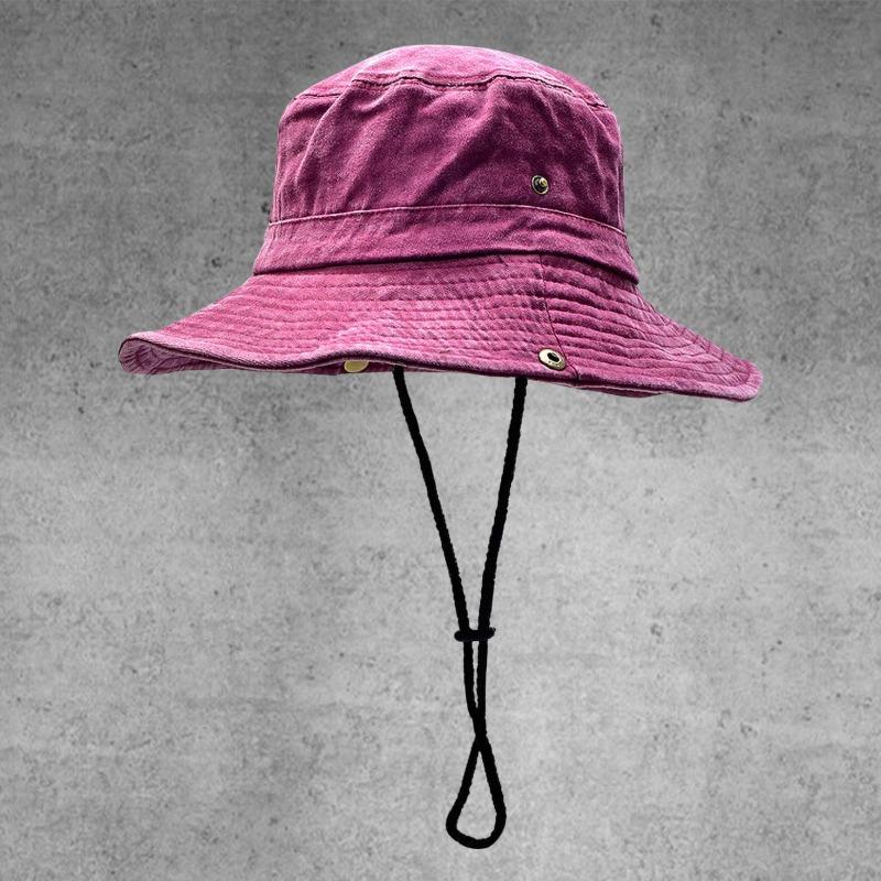 Western Cowboy Hat Women's Outdoor Camping Washed Bucket Hat Summer Sun Protection Shade Mountaineering Sun Hat