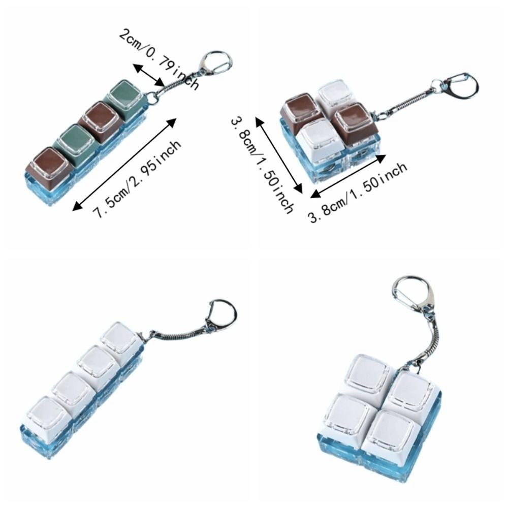 Bag Charms Keyboard Fidget Keychain Funny Pendant Fidget Clicker Toy Desktop Accessory
