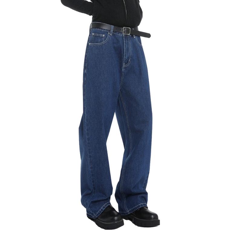 VOGUO RELAYB02 Loose Straight Embroidered Dark Blue Jeans M
