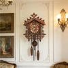 Vintage Wall Clock Wooden Battery Operated Retro Hourly Chimes Decorative Home Decor for Bedroom Living Room Study Wall Clock