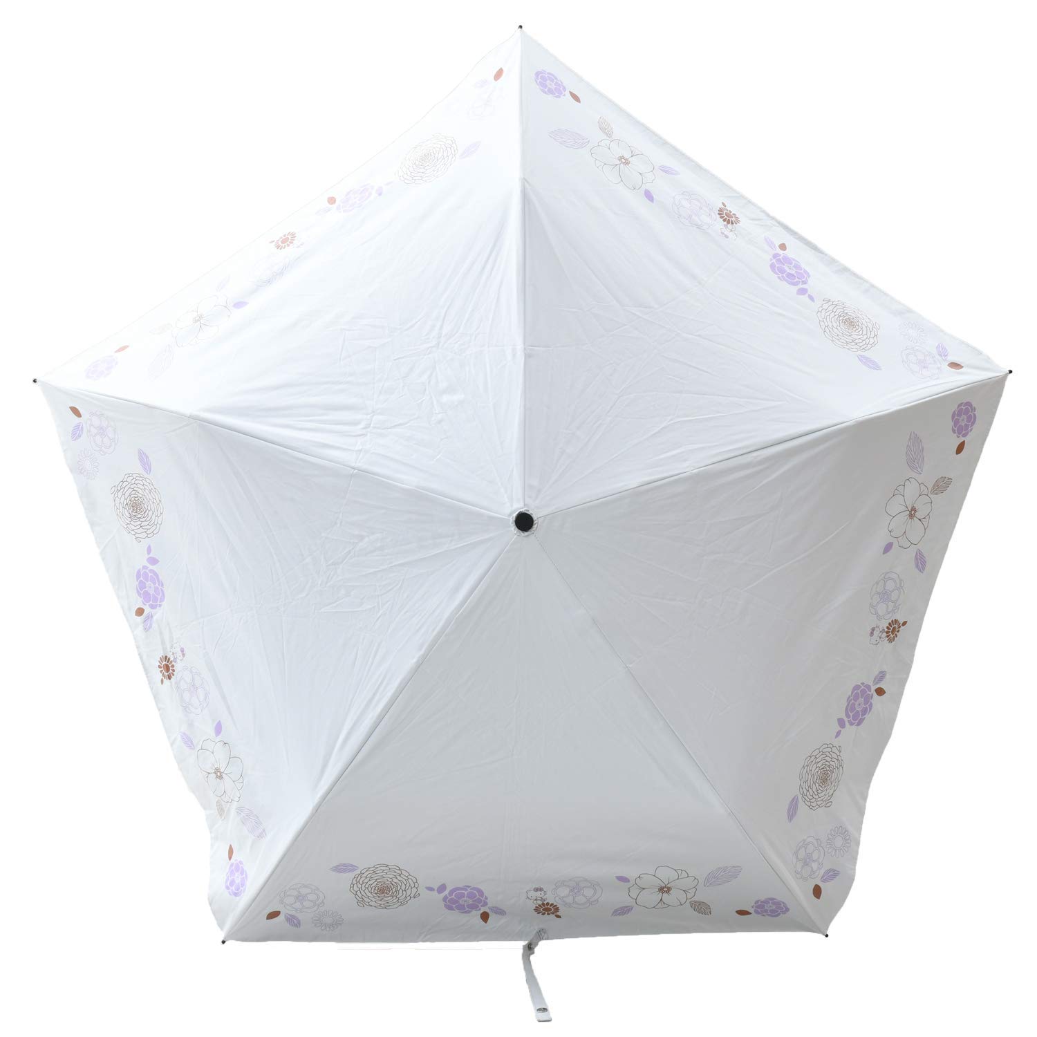 

Зонт складной Sanrio Flower Hello, диаметр 90 см x длина 55 см, в сложенном виде: диаметр 5 см x длина 24 см, подходит для дождя или солнца, 5 спиц, Китти, FU-555, Размер