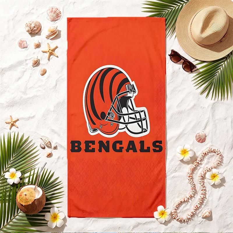 Cincinnati Bengals Soft Beach Towel Stylish Beach Pool Towel for Summer Seaside Vacation Travel