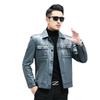 Spring and Autumn New Top Layer Calf Leather Leather Jacket Men's Lapel Leather Jacket Casual Business Jacket Men