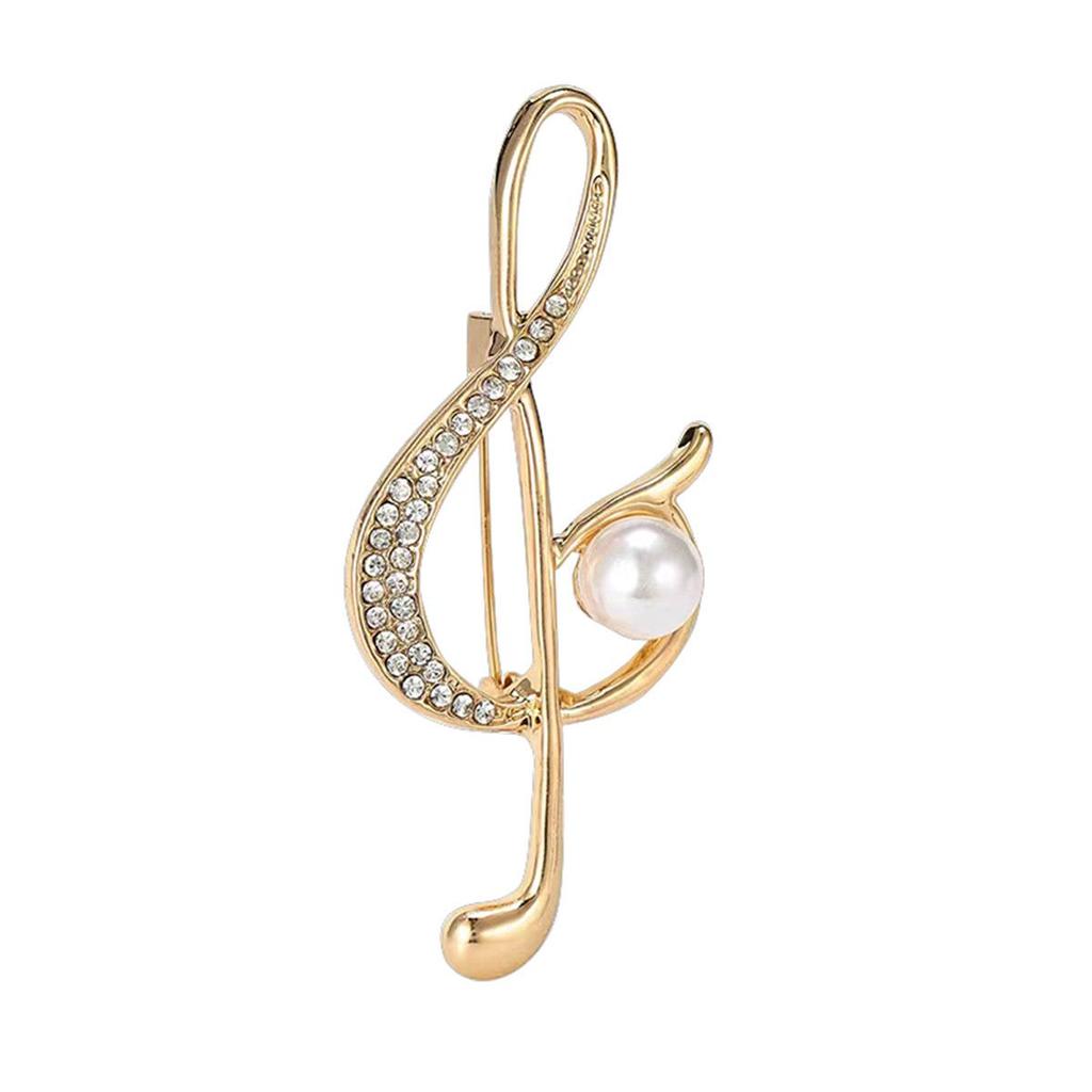 Exquisite Light Luxury Music Note Brooch Set - Anti-exposure Corsage Pin for Women