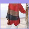 T-shirt Geometrica Vintage con Scollo a V e Maniche Lunghe da Donna