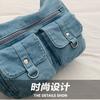 Bolso bandolera de mezclilla retro y antiguo para debajo del brazo, bandolera individual para mujer