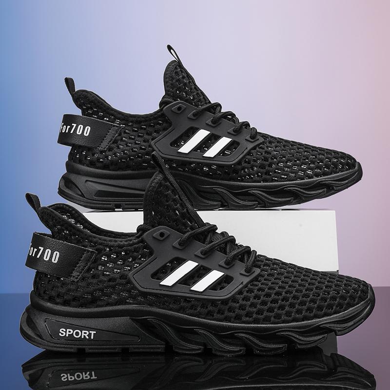 

Модные летние мужские кроссовки PARZIVAL 2024 года, удобная спортивная обувь, легкие кроссовки для ходьбы, мужские кроссовки, дышащая треккинговая обувь 44 чёрный