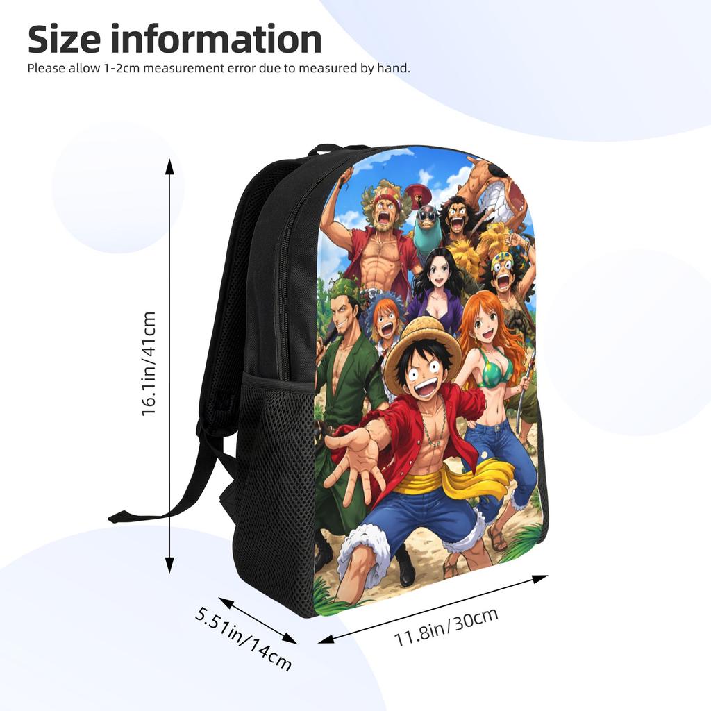 One Pieces Backpack for Women Men School College Student Bookbag Fits 15 Inch Laptop Manga Bags