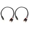 2PCS Plug and Play 1 Male to 2 Female 0.3m/11.8in for RCA Y Adapter Cable  Audio Video