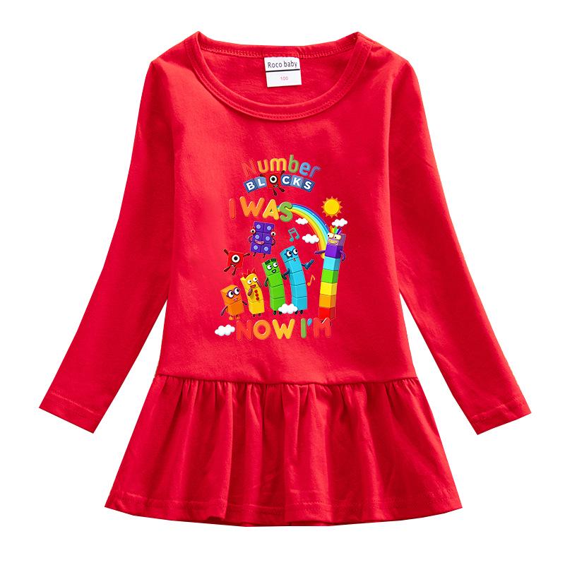 Korean Style Baby Girl Cartoon Ruffled Long Sleeve Mesh Dress - Spring/Autumn Elegant Princess Skirt