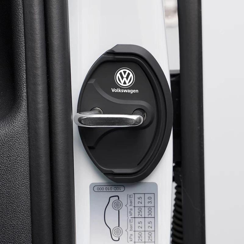 2026 Hot For Volkswagen VW 4Pcs Car Sticker Silicone Car Door Lock Cover Shock Absorber Accessories For VW GTI Polo Golf Arteon