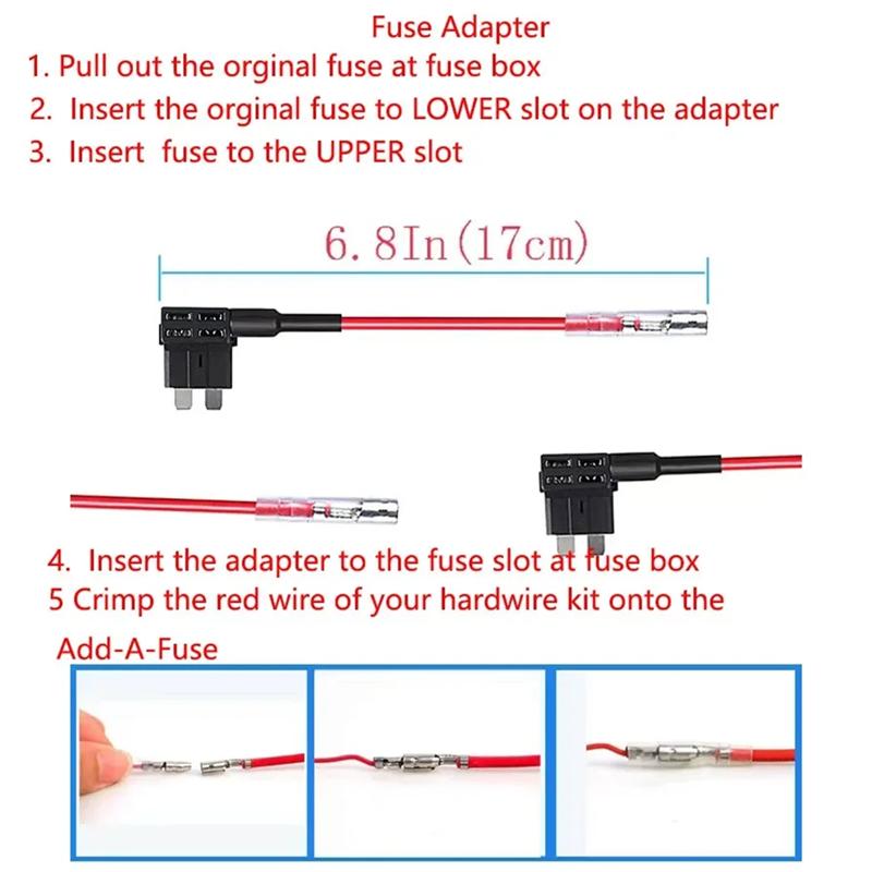 For 70Mai Hardwire Kit UP03 Only Type-C Port For 70Mai A810 X200 Omni M500 24H Parking Monitor Power Line-N25R