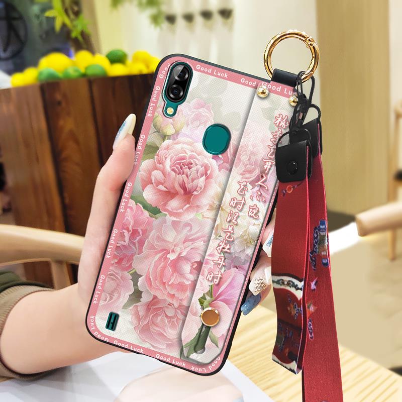 Soft case Silicone Phone Case For Blackview A60 Pro Waterproof Back Cover Kickstand Anti-knock Anti-dust Durable Lanyard