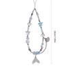 Cute Fish Tail Phone Chain Charm Straps Acrylic Beaded Shell Pendant Handmade Phone Lanyard Keychain Wristband for Bag