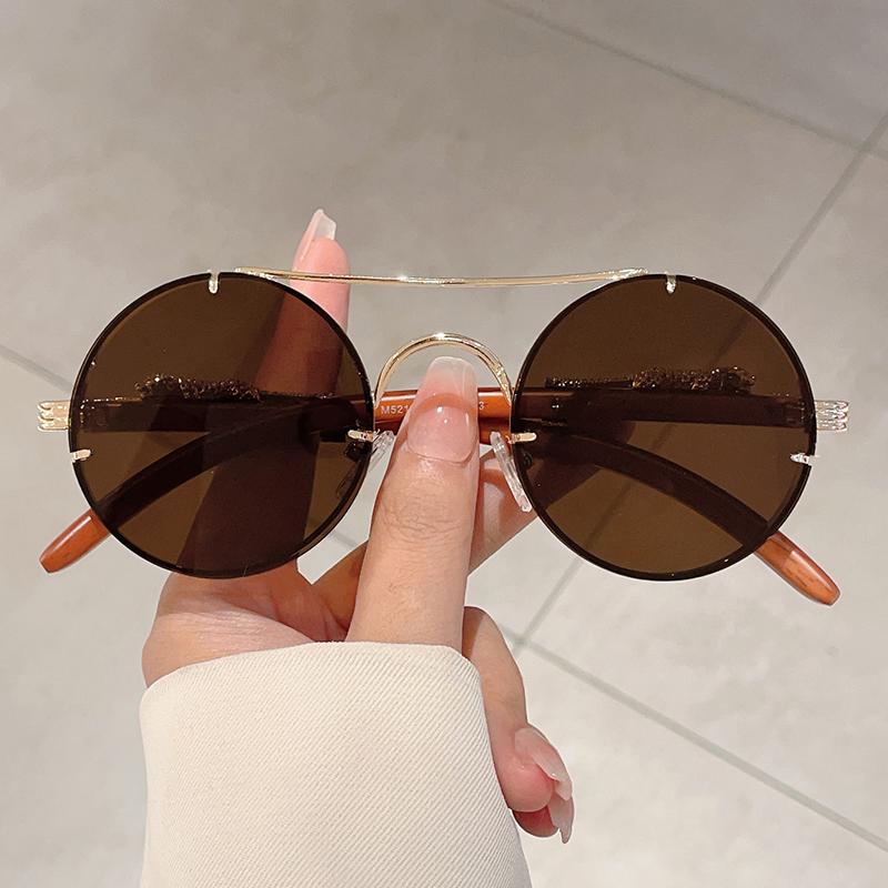 Vintage Round Sunglasses New in Fashion Oversized Gradient Multi-color Shades Trendy Luxury Brand Design Sun Glasses