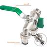 A60zalloy Garden Faucet Dual Control Water Discharge Replacement Adapter Double Nipple Faucet With Handle Easy Turn On/Offmay