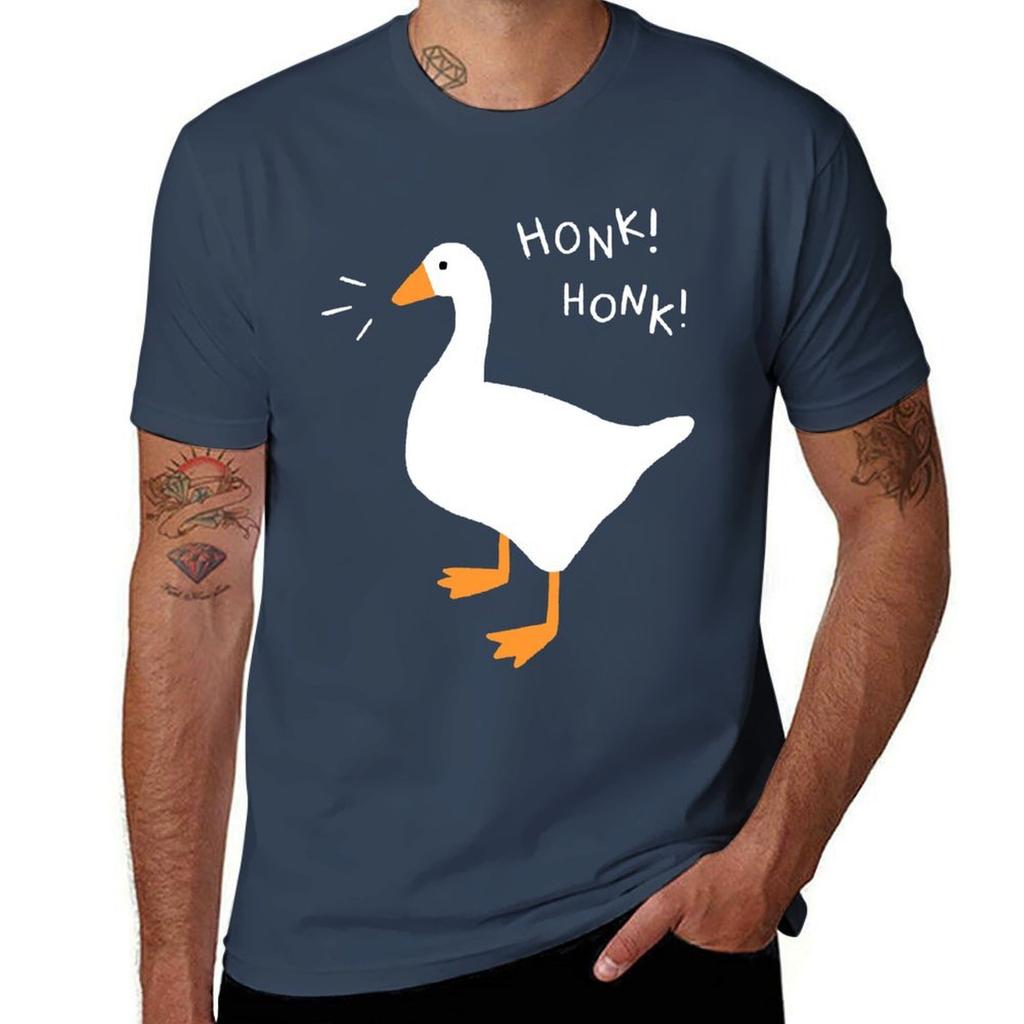 Honk Honk Goose Baseball Sleeve Tshirt Simple Line Art Print Tee