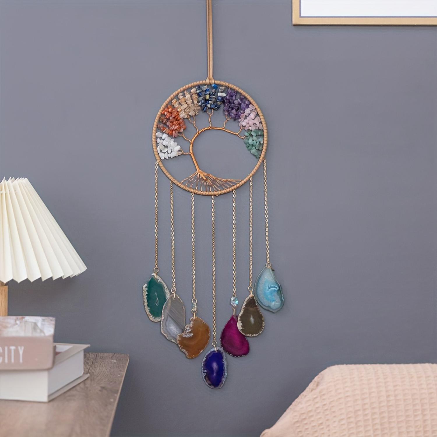 

Colorful Crystal Jade Wind Chimes with Chakra Stones - Home Decor