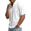 Top Pulóver Casual para Hombre de Manga Corta con Cremallera Media y Tejido de Canalé, Cuello Alto, Textura Suave, Corte Relajado, Camisa para Uso Diario