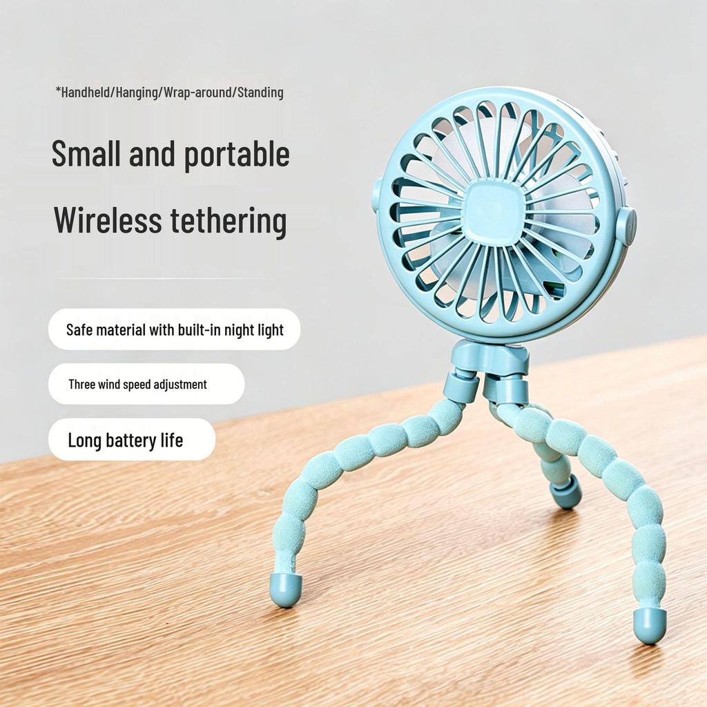 Octopus USB Mini Fan: Portable Stroller & Desktop Fan for Baby or Dorm