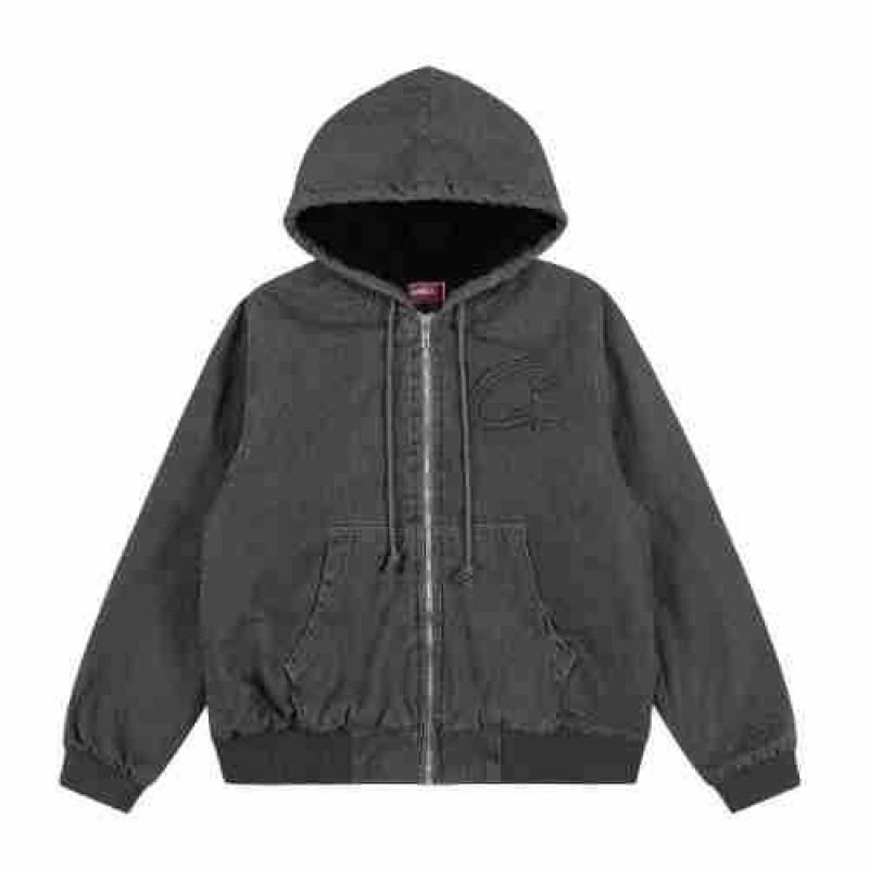 Corteiz Streetwear Hooded Jacket Loose Fit Casual Letter Print Zip Coat Young Men Winter