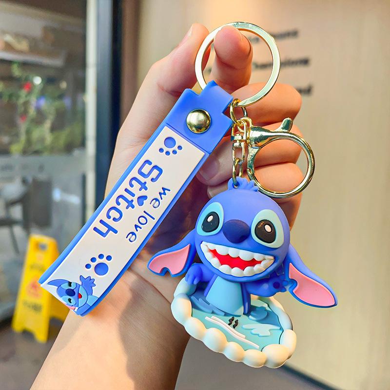 

Latest Anime Keychain Animation Lilo & Stitch Cute Doll Keyring Ornament Key Chain Decoration Kids Toy For Kidss Gifts
