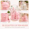 Cat Shaped Pencil Cup 3D Printed Desktop Stationery Organizer Makeup Brush Organizer  Office Desk