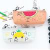 Fruit Style Cute School Pencil Case for Girls Novelty Leather Pencil Bag Kawaii Stationery Bags