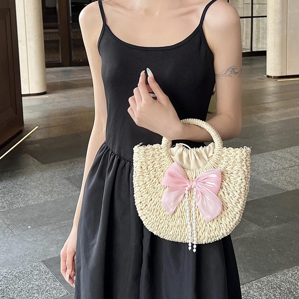 Daily travel personalized woven bow silk scarf women's handbag spring new shoulder messenger bag