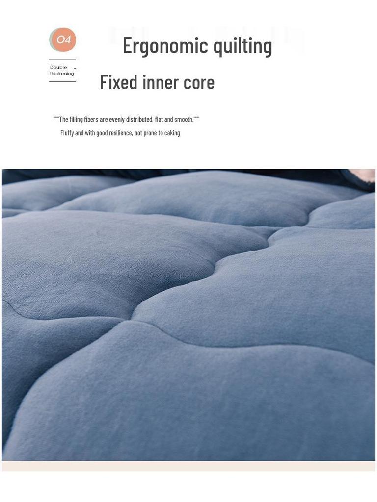 Doppelseitige Samt- und Flanell-Lammwoll-Steppdecke für Herbst und Winter