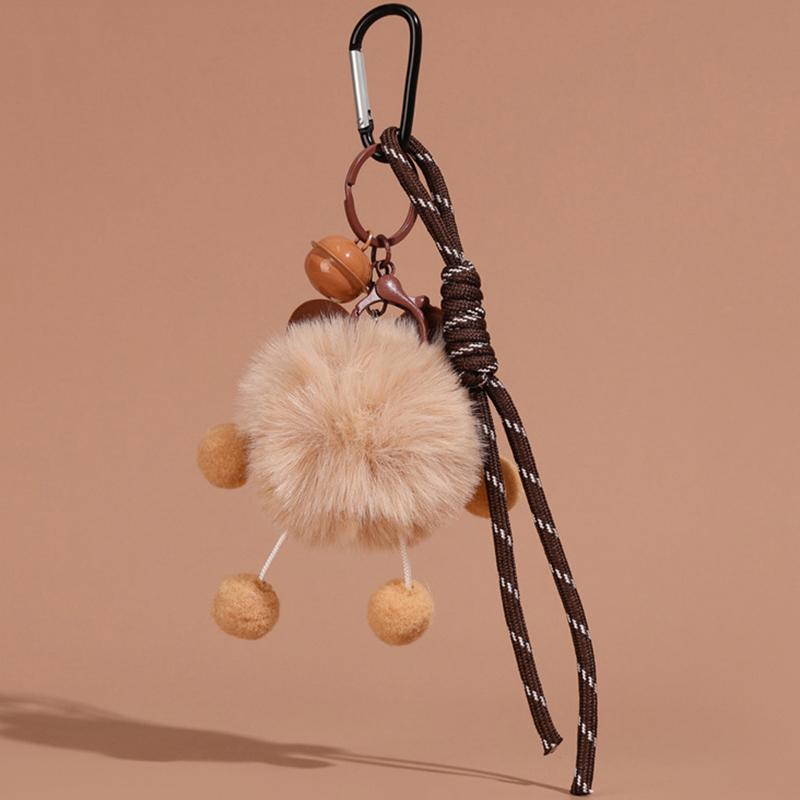 Kawaii Capybara Plush Keychain Cute Cartoon Doll Keyring Creative Woven Rope Key Holder Lovely Backpack Pendant Couple Gifts