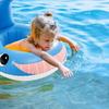 Children Inflatable Swimming Seat Ring Anti Leaning Cushion Blue Whale Floating Ring
