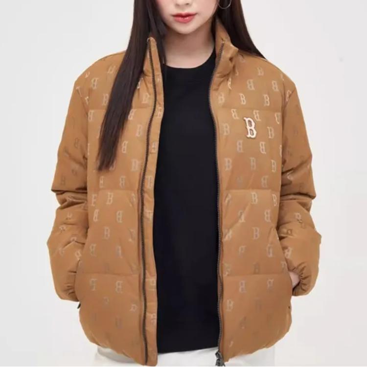 New MLB MONOGRAM Series Boston Red Sox AW24 Down Jacket Unisex Dark Camel 3ADJM0346-43CAD