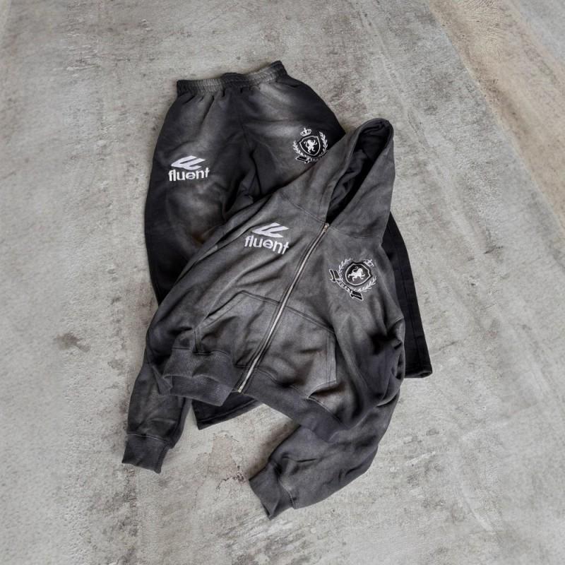 Completo con Felpa con Zip e Pantaloni della Tuta Vintage Y2K - Streetwear Hip Hop per Adolescenti