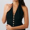 Temperament Fashion Bow Cross Necklace Simple Imitation Pearl Tassel Long Section Collarbone Chain