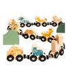 This Children's Magnetic Traffic Train Wooden Spliced Early Education Tractor Building Block Toy Is A High-quality Children's Toy That Combines Educat
