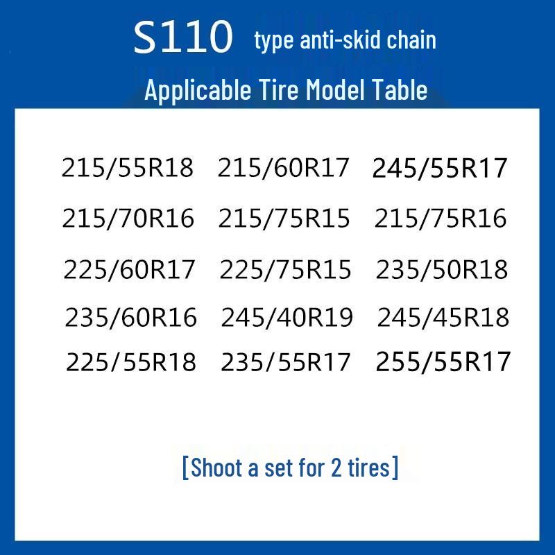 Verdickte Anti-Rutsch-Schneeketten für Limousinen, Minivans und Geländewagen