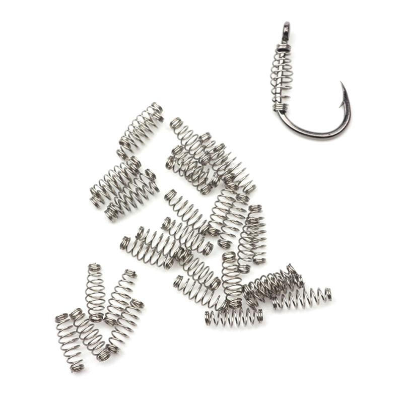 100Pcs/lot Spring Fishing Hook Barbed Swivels Hook Single Circle Fishhooks Fly Fishing Accessories Tackle