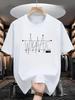 Mens Graphic T-Shirt - White Crewneck Tee , Lightweight Breathable Fabric for Everyday & Formal Wear - Machine Washable Casual Summer Top